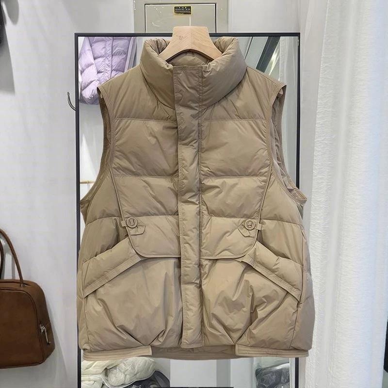 Large size women's clothing European station autumn and winter down cotton clothes vest meat covering thickened warm sleeveless vest jacket