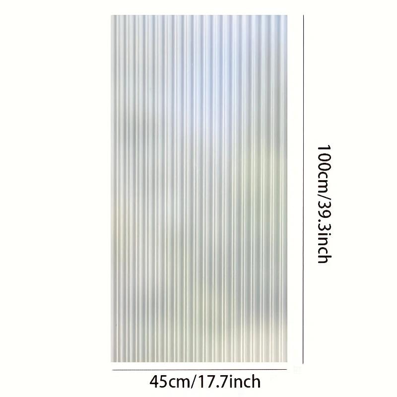 1PC Reeded Glass Window Film, Window Privacy Film, Frosted Window Vinyl, 3D Decorative Window Decals Non Adhesive for Bathroom