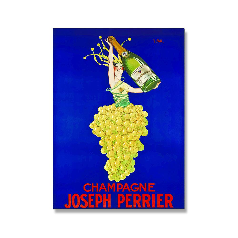 

Шампанское Joseph Perrier Настенные художественные картины Пиво Алкогольные напитки Вино Плакат Винтаж Мартини Девушка Картина на холсте Домашний декор 21x30cm No Framed красный