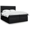 VidaXL Slatted Bed Base with Mattress Black 200x200 Cm Fabric 3291396