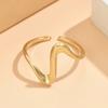 1 Pair Of Personalized Irregular Curve Opening Rings, Stainless Steel Adjustable Rings, Simple And Versatile Commuting Accessories