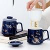 TLAKEHO Ceramic Tea Infuser Mug with Lid