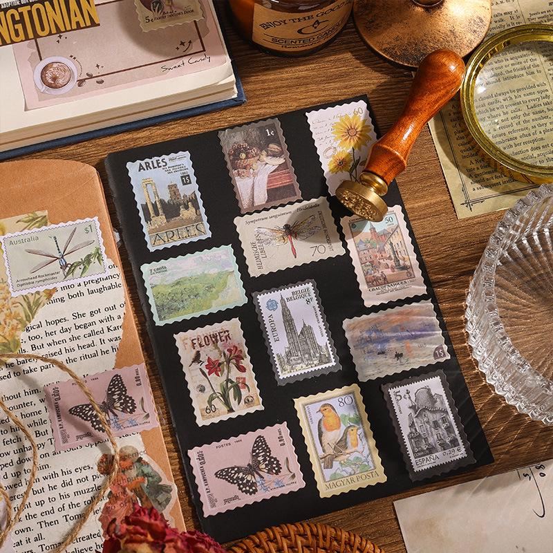 Philately Museum Retro Plant & Flower Journal Stickers Pack