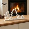 Unique Christmas Gift Ideas 3D Printed Tabletop Ornament, Snowman Tree Sleigh Figurine, Decor Minimalist Nordic Style Holiday for DIY Painting