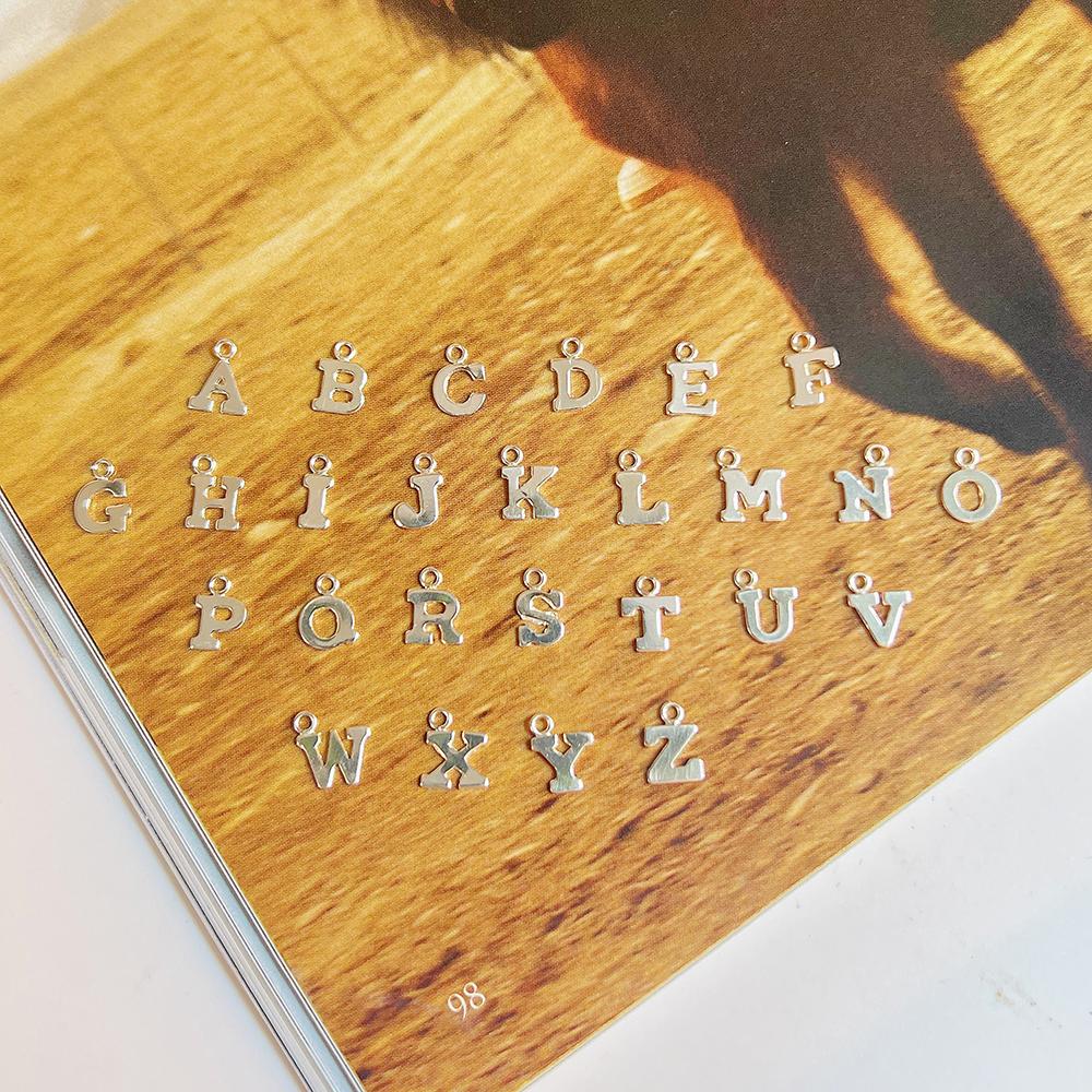 Fashion Jewelry A-Z 14K Gold Filled Initial Alphabet Letter Charm for Jewelry Bracelet Making A