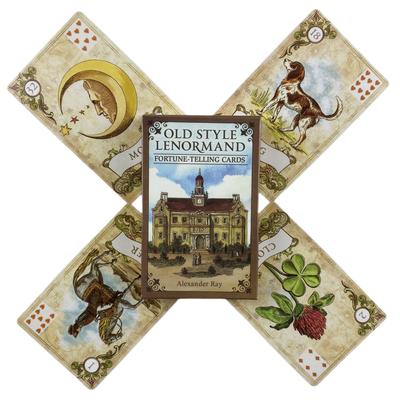 Staré věštecké karty Lenormand, balíček s 38 anglickými věšteckými kartami osudu, deskové hry
