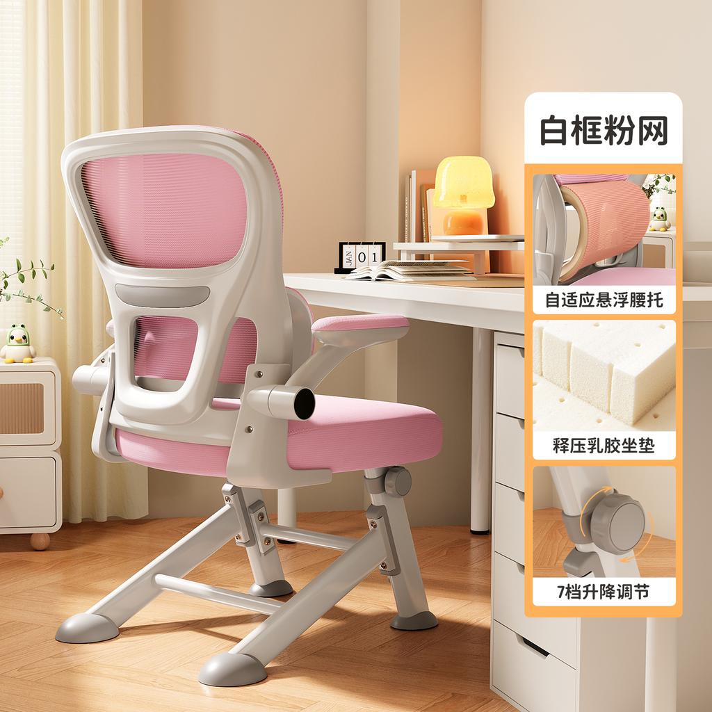 Ergonomic Study Chair for Teens - Adjustable Student Desk Chair, Lumbar Support Computer Chair, Home Office Learning Seat