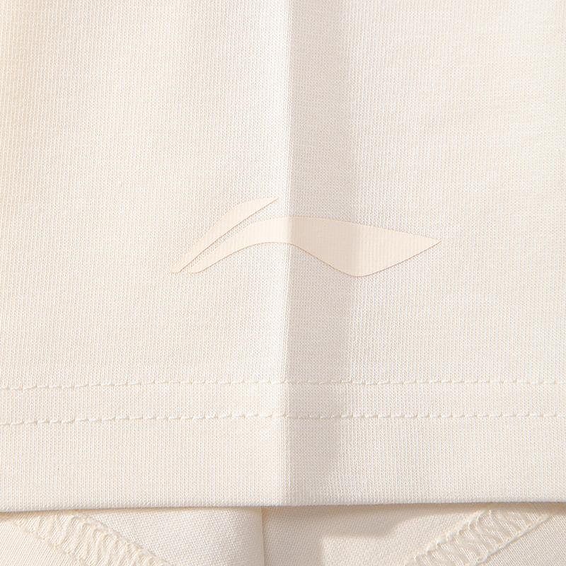 Li-Ning Versatile Fashionable Casual Breathable Short Sleeve T-Shirt Unisex tops Cloud-Apricot AHSW845-3