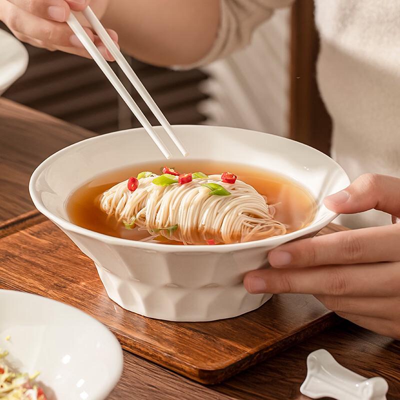 Ru Han European Style 8-inch Ceramic Diamond Noodle Bowls, 12-piece Set