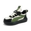 Boys' Lightweight Sneakers 24 Years Autumn and Winter Velcro Leather Waterproof Middle School and Older Children's Students White Shoes Running Shoes
