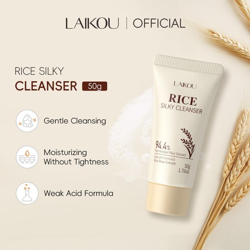LAIKOU Rice Silky Face Cleanser 50g, Gently Clean Without Tighteness