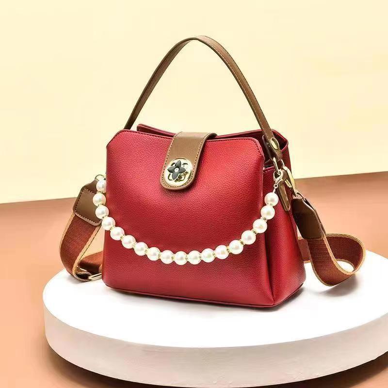 

New Design Fashion High-end Niche Single Shoulder Oblique Straddle Bag Texture Quality Large Capacity Everything Gentle Leather Bucket Bag .