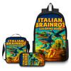 Printed Backpack Wooden Stick Man Shanhaijing School Bag Pencil Case