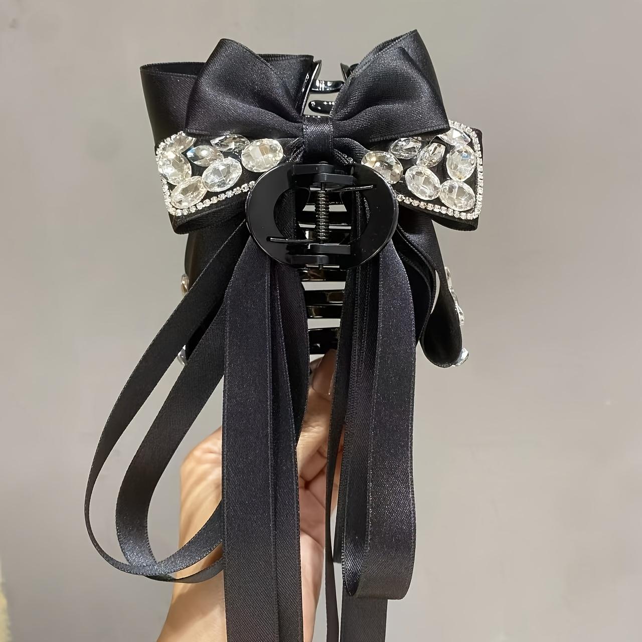 

1PC Light Luxury High Sense Versatile Fashion Multi-layer Bow Streamer Grab Clip Sweet Shark Clip Disc Hair Accessories чёрный