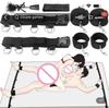 Bed Binding Set Dark Scarf Eye Mask Feather Rod Combination Sex Bed Binding Hands and Feet Shackles Racket