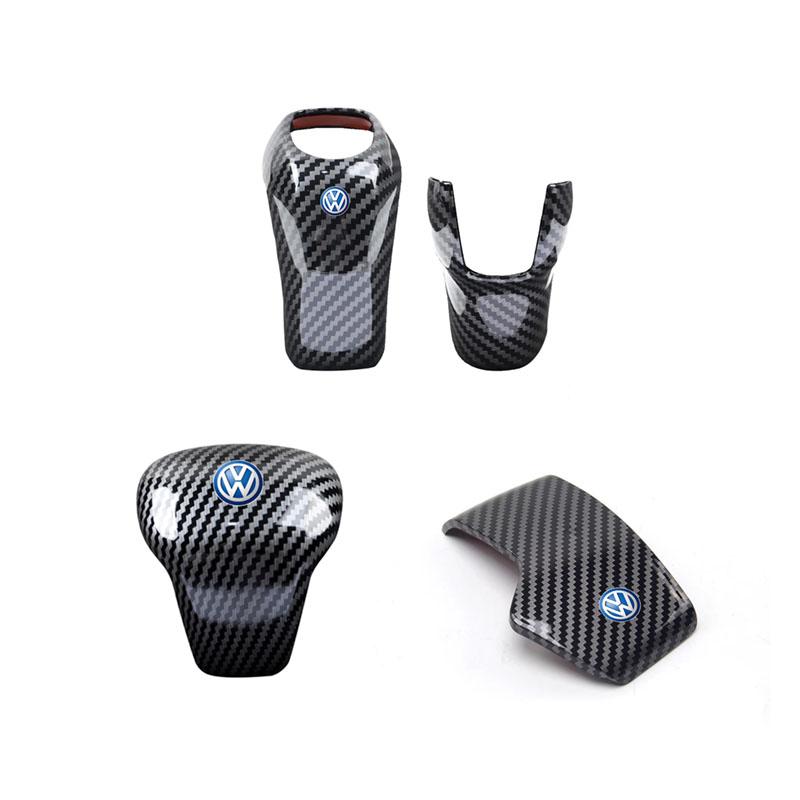 2026 Hot For Volkswagen VW Car Carbon Fiber Gear Shift Knob Handle Cover Accessories For VW Passat Sagitar Touareg GTE POLO PLUS