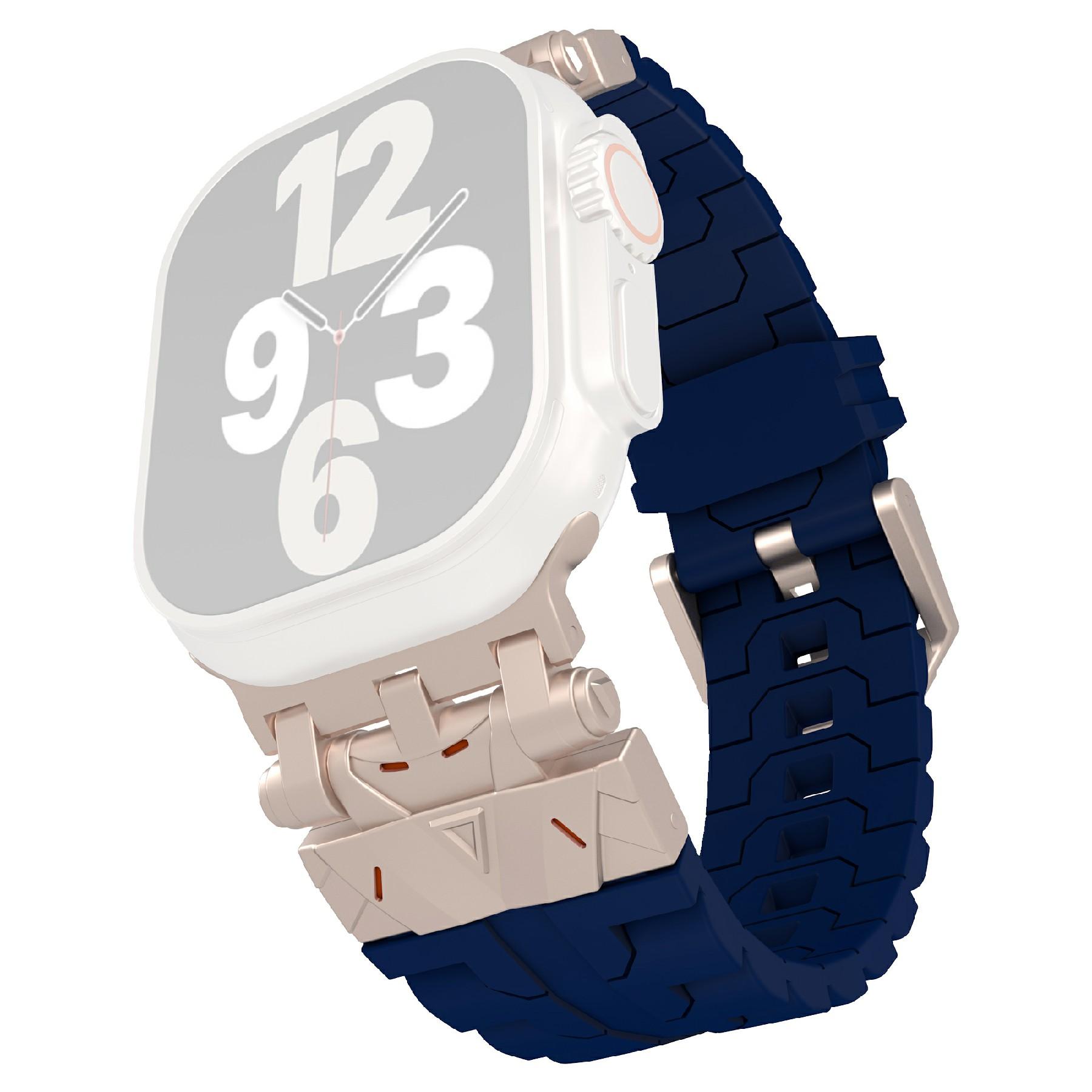 

Silicone Strap for Apple Watch Series 10 46mm/Ultra 2 Ultra 49mm/Series 9 8 7 45mm/SE (2023) SE (2022) SE 6 5 4 44mm/3 2 1 42mm Midnight Blue