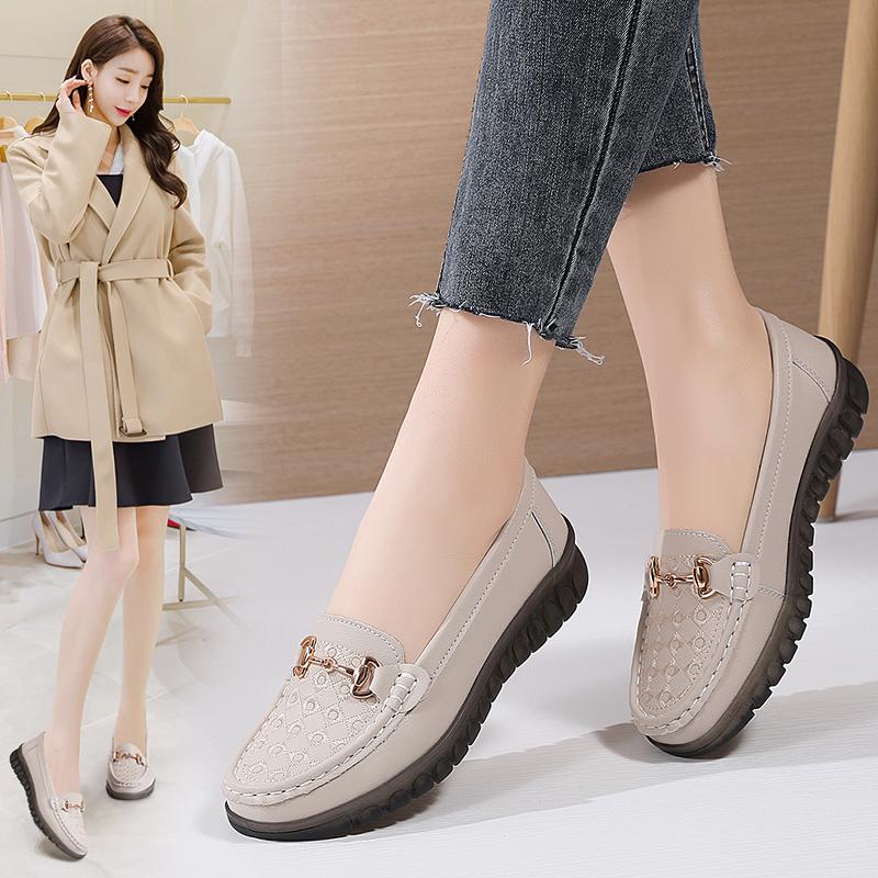 Осенние новые замшевые туфли-бобы на мягкой подошве — фото 16