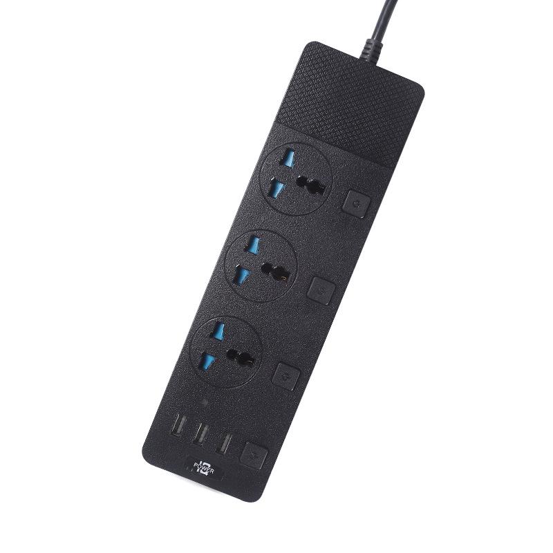 Multinational Power Strip: UK, EU, US Sockets with USB Converter & HK Plug Extension Cord
