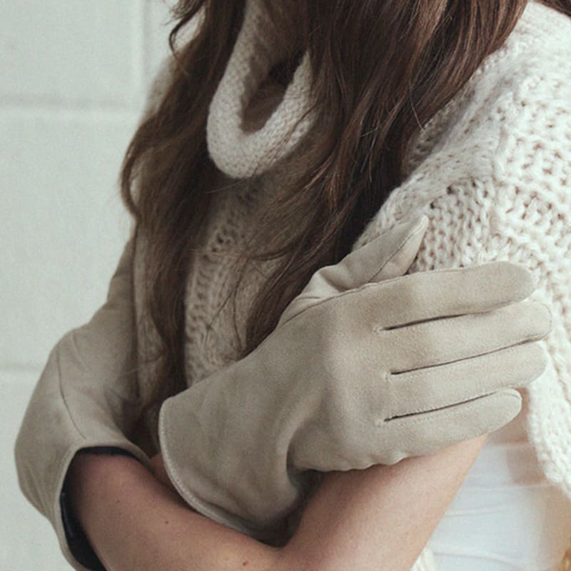 Marchen Women's Real Suede Gloves (long Ver.)