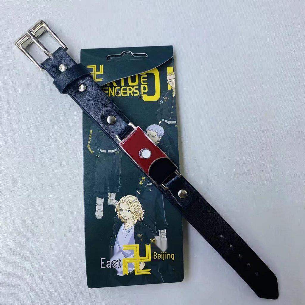 Anime Mix Faux Leather Bracelet: Attack on Titan, Naruto, Jujutsu Kaisen, Demon Slayer, Fairy Tail, Death Note.