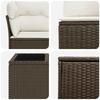 Sofa Set 8 pcs Brown and Cream White Poly Rattan and Steel