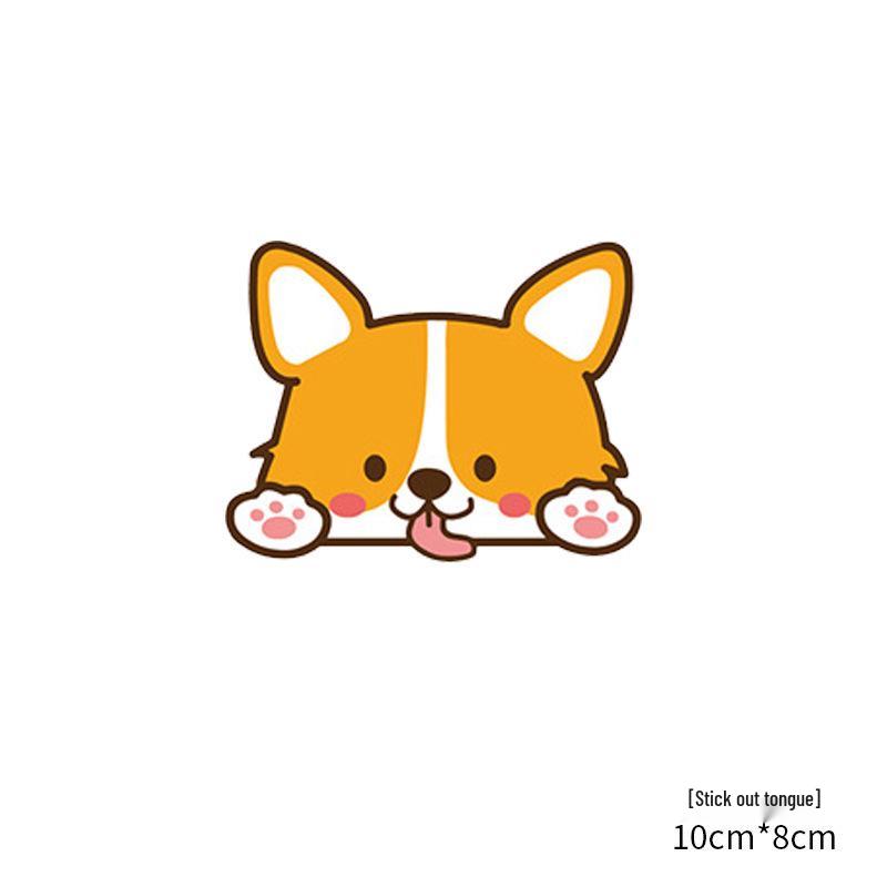 Cartoon Corgi Dog Stickers for Cars & Motorcycles - Rainproof