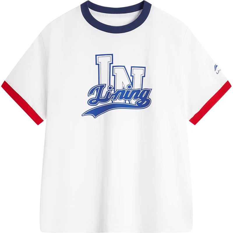 Li-Ning Детская спортивная футболка в стиле колор-блок 120