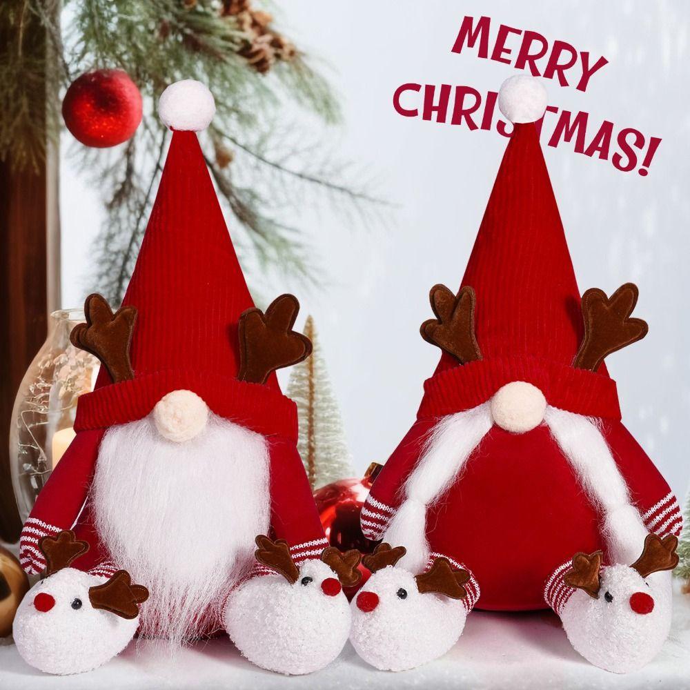 

Soft Christmas Sitting Elk Doll Cartoon Plush Deer Doll Toy New Year Ornaments Boys