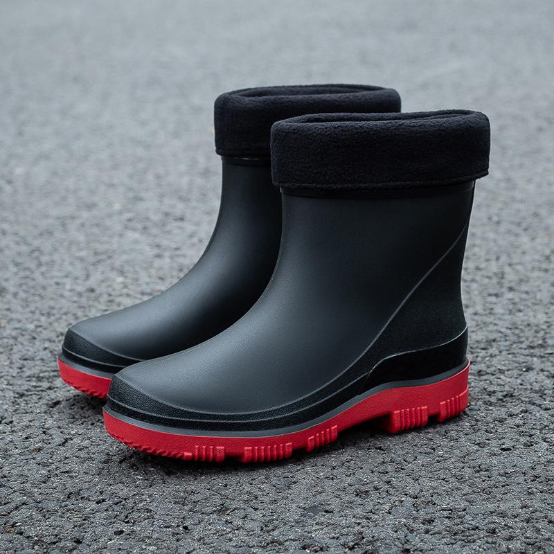 New short tube waterproof shoes men's rain shoes Korean version fashionable wear-resistant kitchen work non-slip rain boots