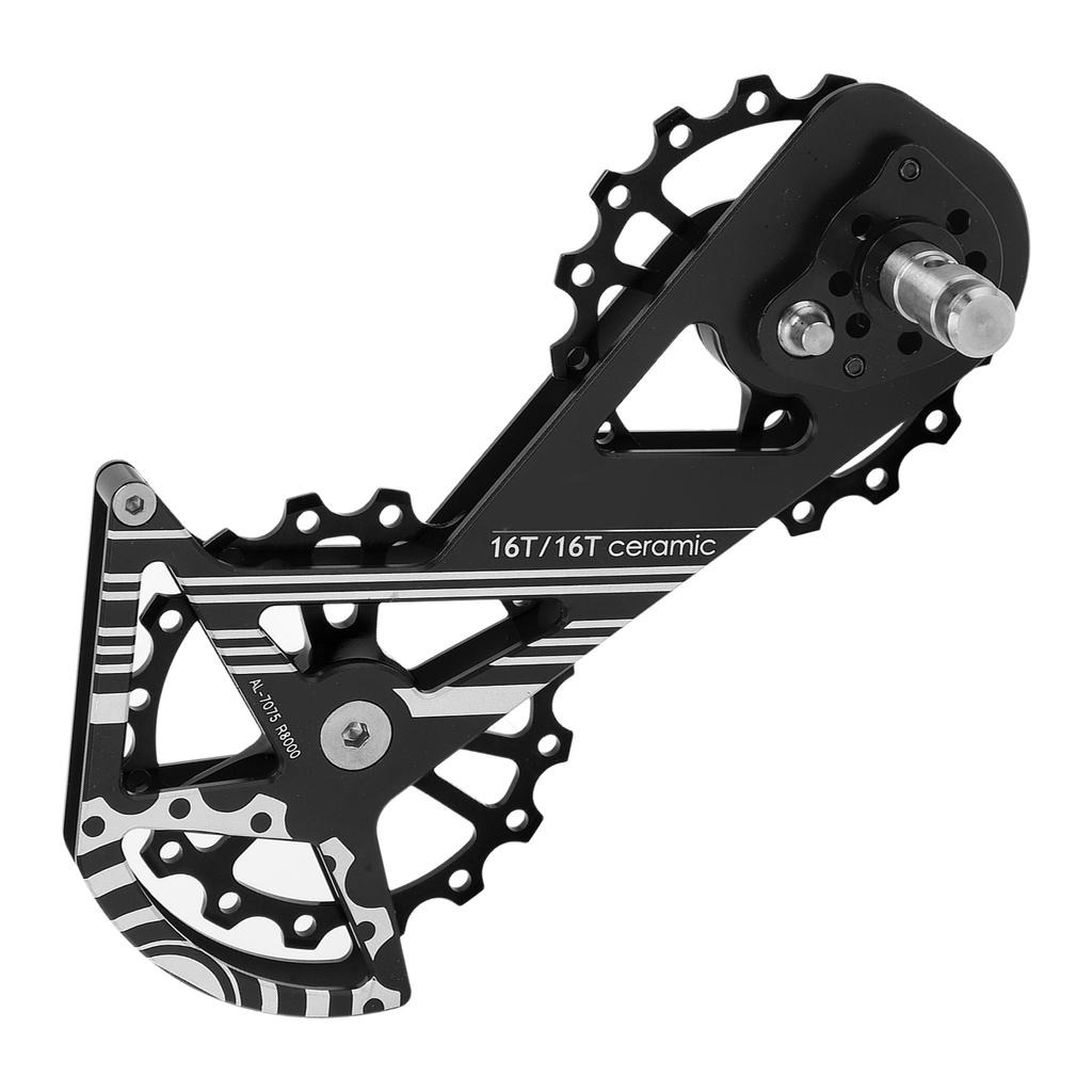 MEROCA R8000 Series Bike Oversized Rear Derailleur Pulley Wheel System with Double 16T SprocketsBlack