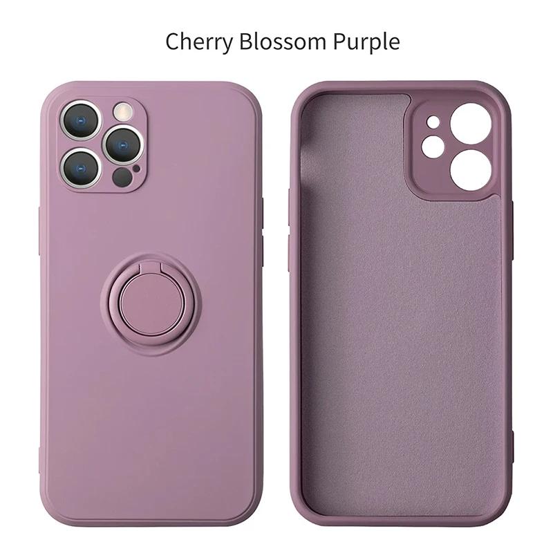 Liquid Silicone Magnetic Bracket Ring Phone Cases For IPhone 15 14 13 12 11 Pro Max Mini X XS XR 8 7 Plus Shockproof Back ';\[].