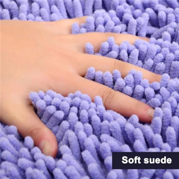 Chenille Bathroom Mat Non Slip Bath Mat Super Soft Absorbent Bathroom Rug Machine Washable Non-slip Fur Rug Coral Velvet Carpet