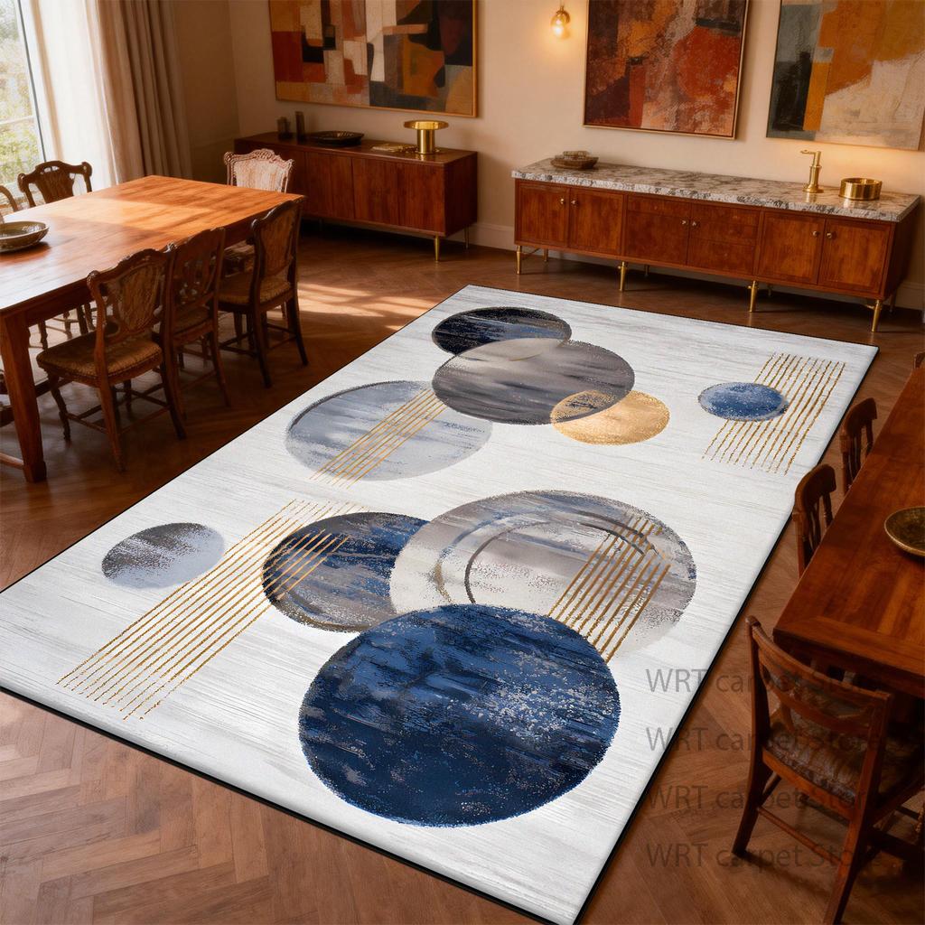 Modern Light Luxury Art Style Carpet for Dining Room Decoration Living Room Large Area Rug Bedroom Bedside Non-slip Washable Mat