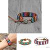 Ethnic Inspired Artificial Colored Stone Weaving Wide Bracelet For Women With Minimalist Design