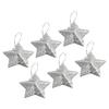 6pcs Glitter Pendant Star Christmas Tree Hanging Decorations Xmas Ornament Plastic Wedding Birthday Festive Party Ceiling