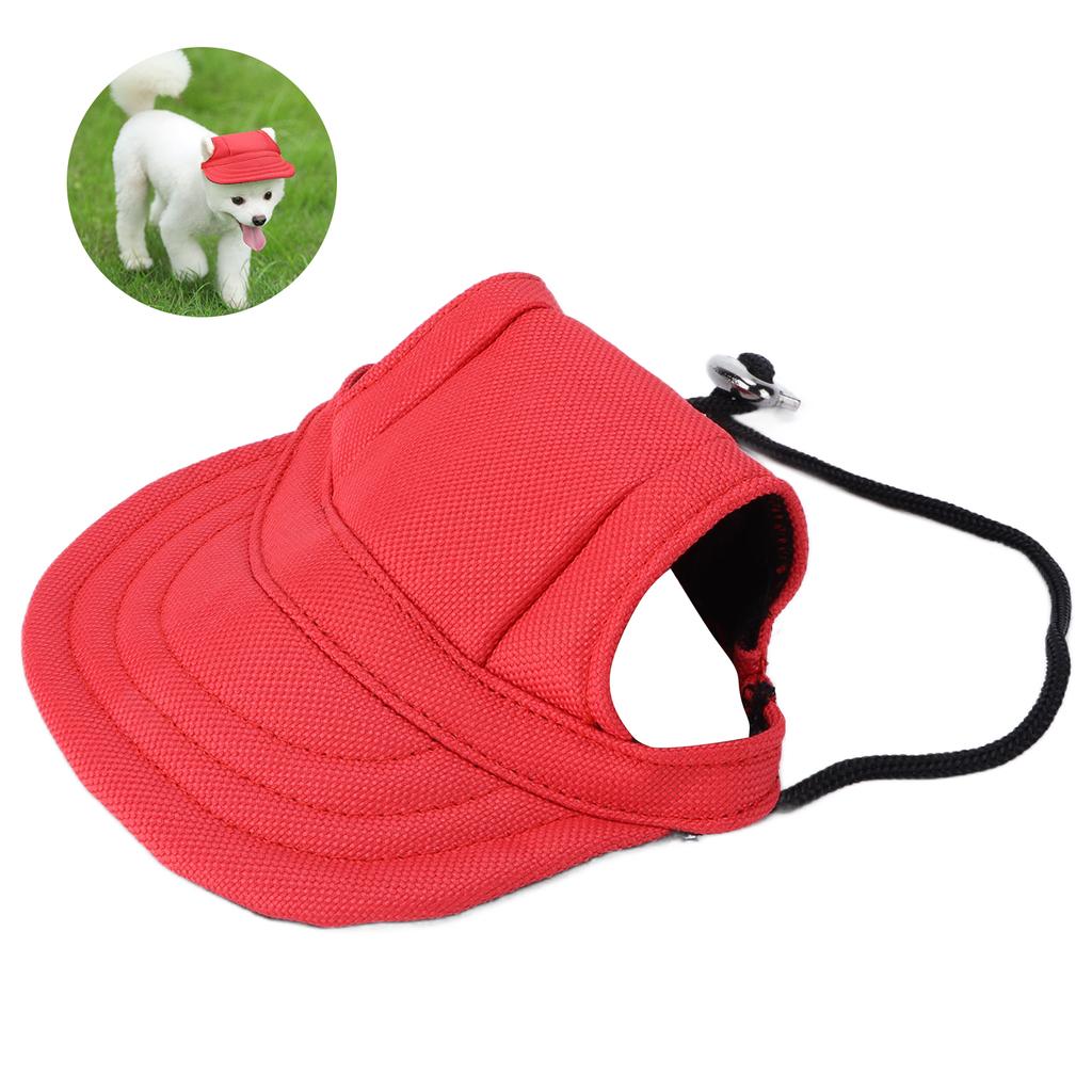 Dog Baseball Hat Sun Protection Comfortable Adjustable Pet Sports Hat with Ear Holes for Small DogsRed S