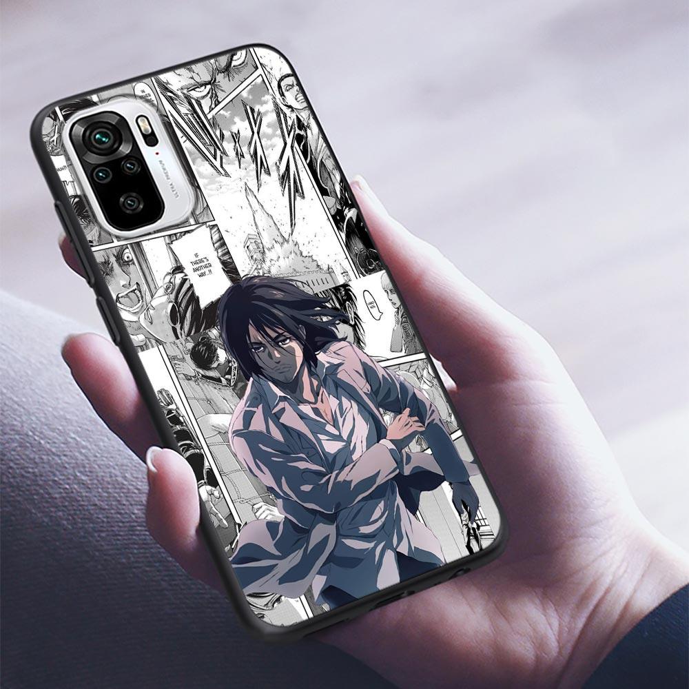 Anime Attack On Titan Eren Yeager Silicone Phone Case For Xiaomi Redmi Note 9 9T 10 10s 11 11s 11E 8 7 Poco M3 M4 Pro Cover Case