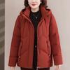 Middle Age Women's Puffer Jackets Winter Short Parkas Hooded Plus Size Thick Down Coats Woman Outerwears