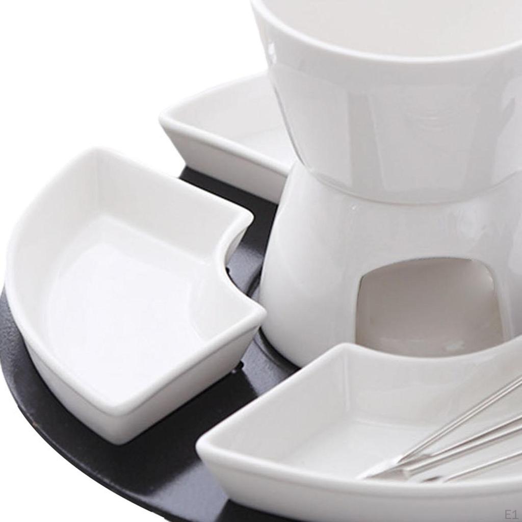 Home Tea Light Candle Fondue Set Ceramic Butter Warmer Melt Pot Bowl Chocolate