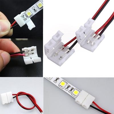 10pcs/set  Cable 2 Pin LED Strip Connector 3528/5050 Single Color Adapter
