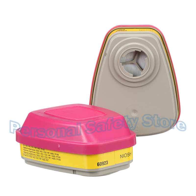 Maschera Respiratoria 6200 per Respiratore Facciale Semimaschera Chimica con Filtro 60923 per Vapori Organici Polvere di Resina Epossidica Pittura