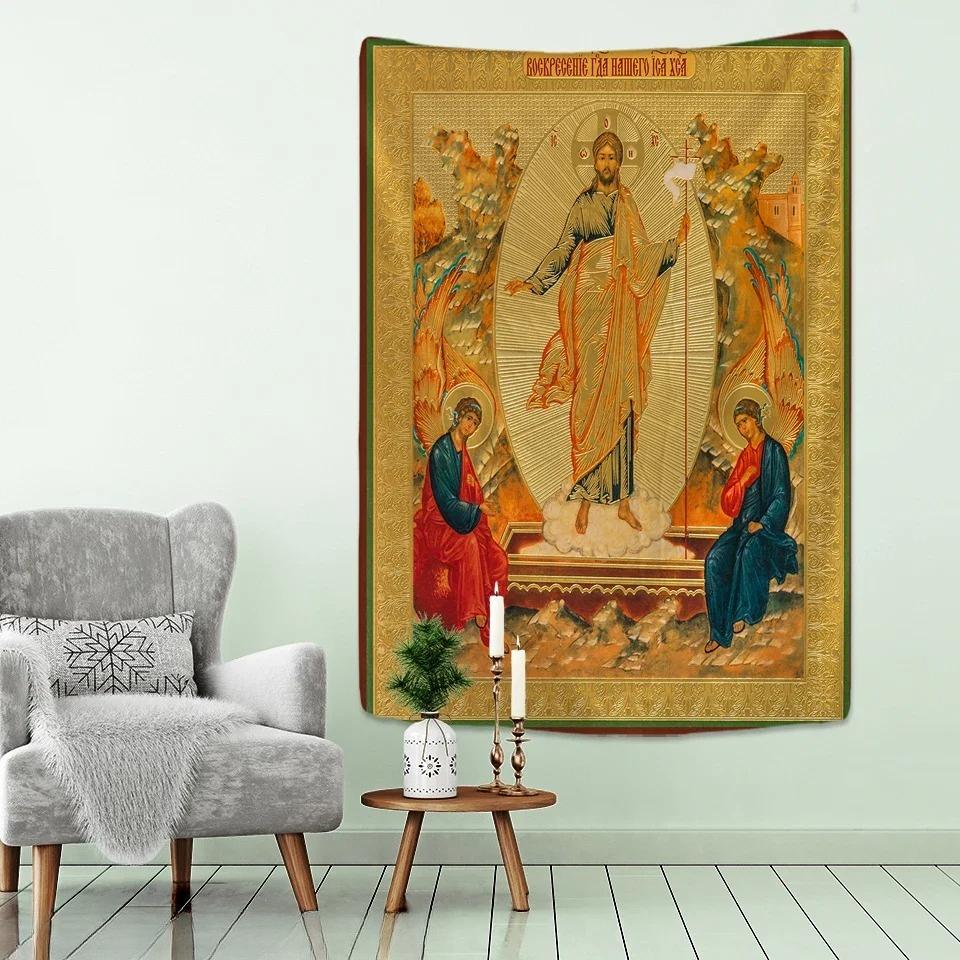 European Faith Christianity Classical God Jesus Christ Tapestry Wall Hanging Blanket Home Decoration Christian Products