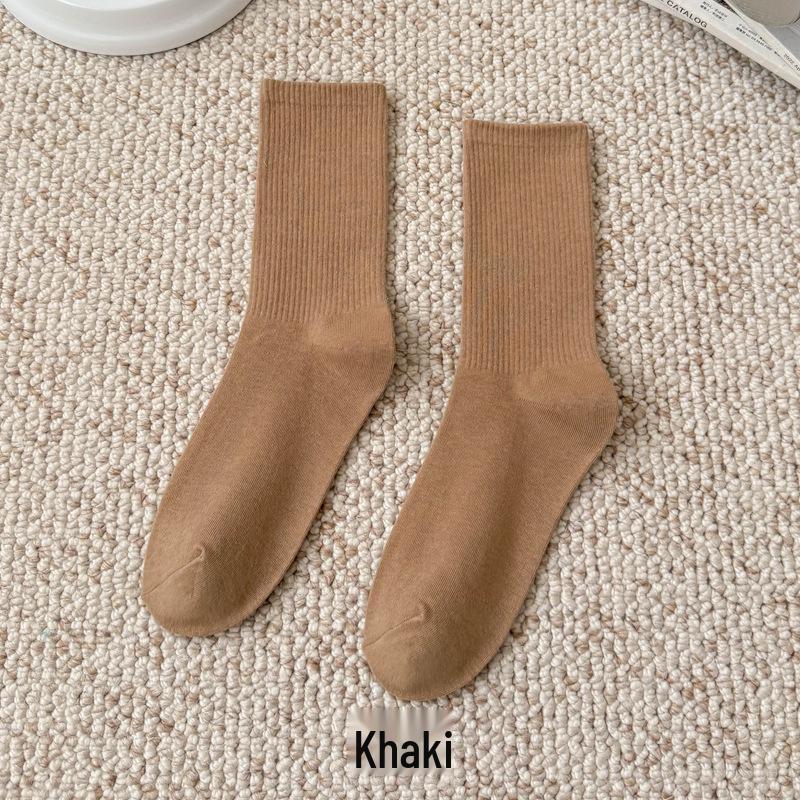 

Colorful Women s Knee-High Candy Color Scrunch Socks - Trendy, All-Season, Mid-High Tube, Simple Dance Cotton Socks One Size