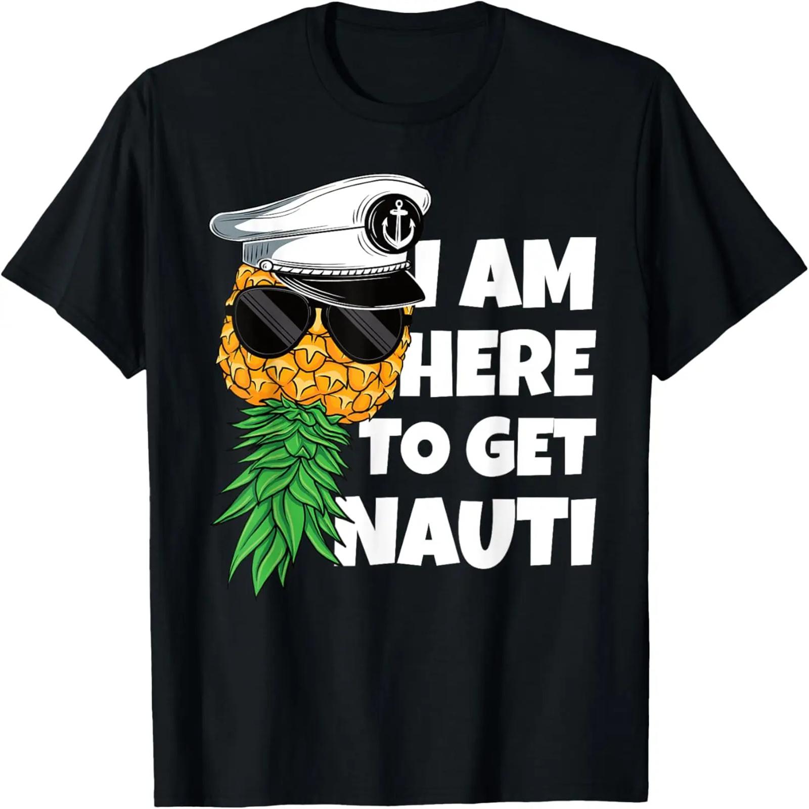 Here To Get Nauti Cruise Boat Upside Down Pineapple Swinger T-Shirt S