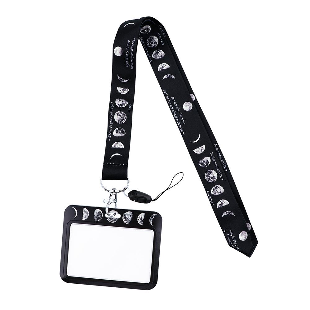 Moon Planet Cell Phone Lanyard: ID, Campus Meal, and Bus Card Holder