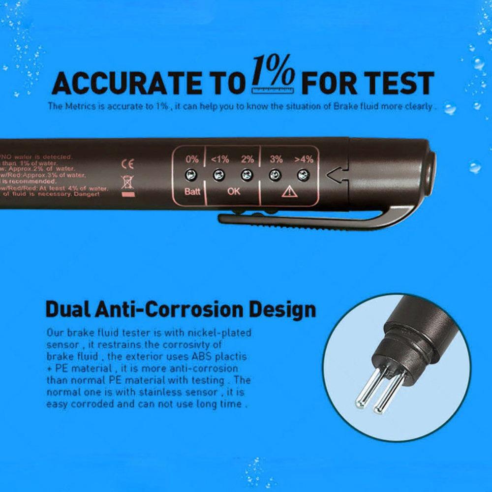 Test Pen Automobile Brake Fluid Oil Tester Pen With 5 LED Lights Display Battery Testers With Brake Fluid Tester For Car