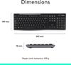 Logitech MK270 Wireless Mouse Keyboard Set Laptop Keyboard Wireless Office Full Size with 2.4G Receiver