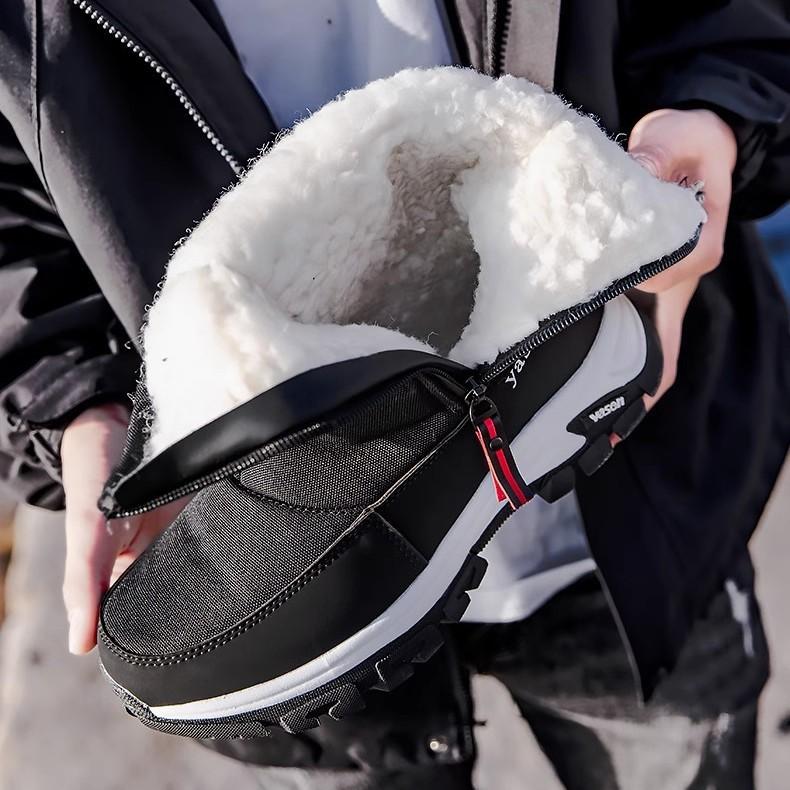 Men's Winter Thickened Padded Wool Waterproof Cozy Warm Cold Lightweight Hiking Waterproof Non-slip Thick-soled Snow Boots