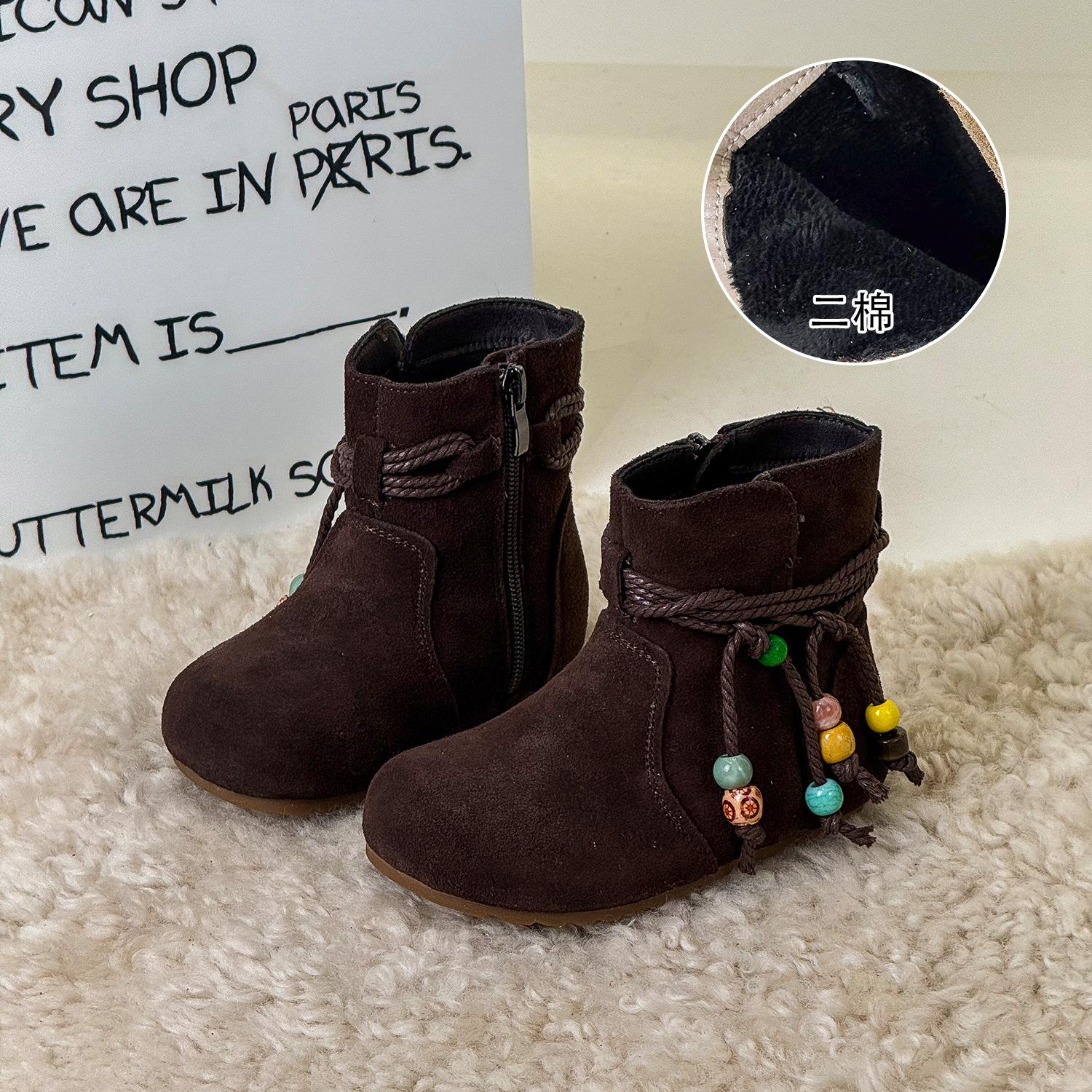 

Корейская версия женских сапог зима 2025 новые детские ретро зарубежные кожаные сапоги интернет-знаменитость бисерные детские сапоги size 23-25 whole hand 3 pairs starting approval